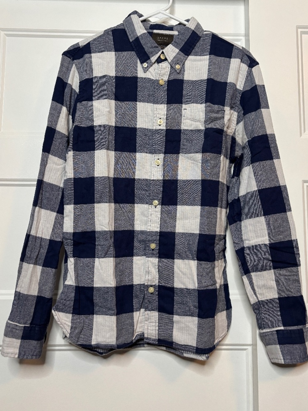 Jachs New York Classic Fit Blue Plaid Flannel Button Up Shirt